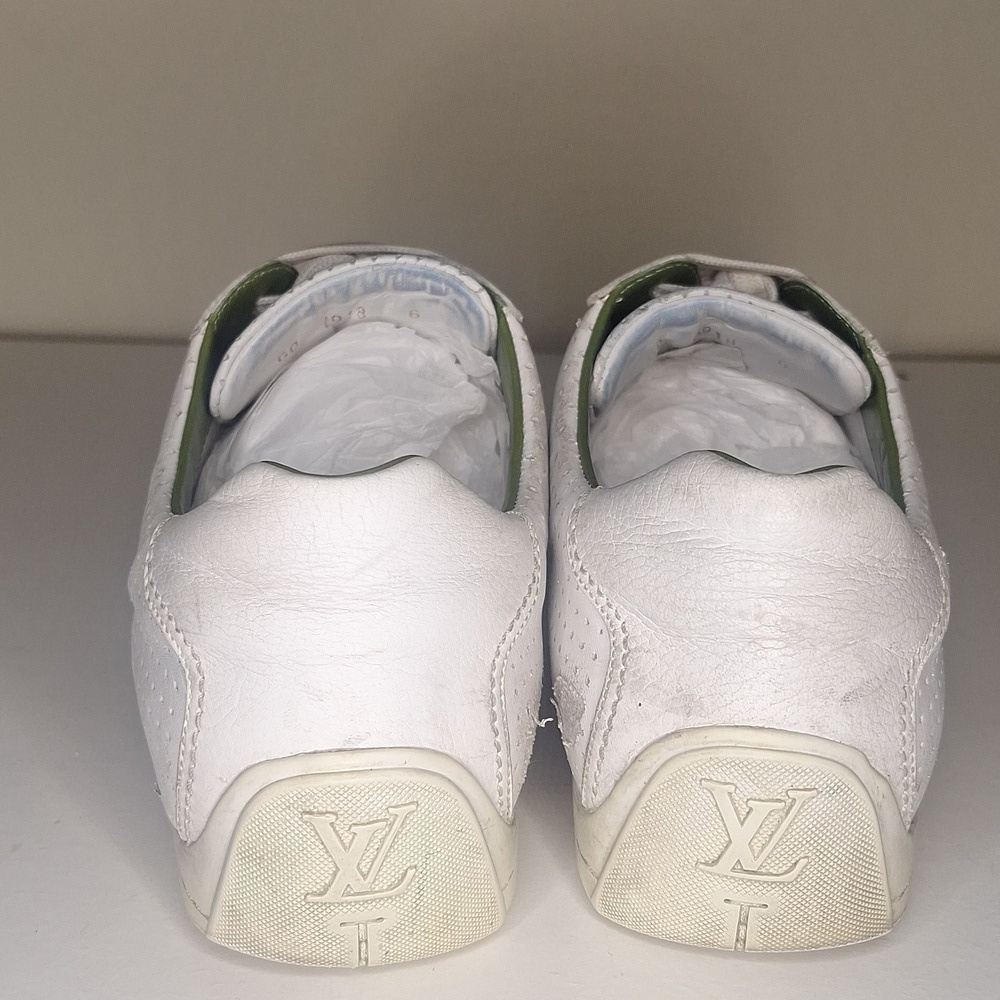 Louis Vuitton White Perforated Leather Bastia Sneakers Size Mens 7 - Picture 5 of 15